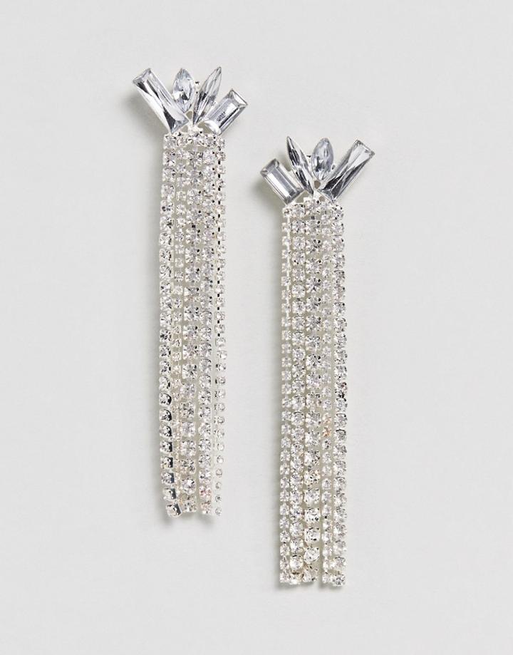 Weekday Statement Diamente Earrings - Silver