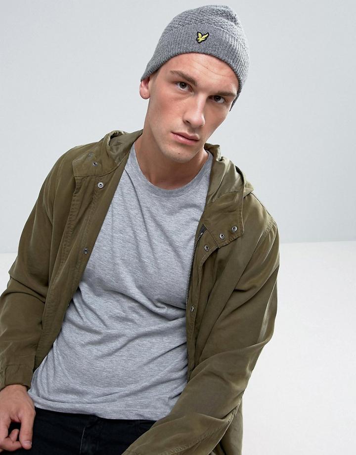 Lyle & Scott Birdseye Knit Beanie - Gray