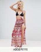 Asos Petite Beach Sarong In Pink Snake Print - Pink