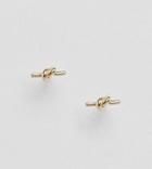 Designb London Sterling Silver Gold Plated Knot Stud Earrings - Gold