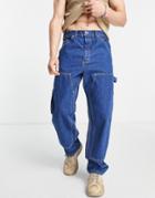Stan Ray Double Knee Painter Jeans In Denim Blue