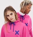 Collusion Unisex Back Print Hoodie - Pink