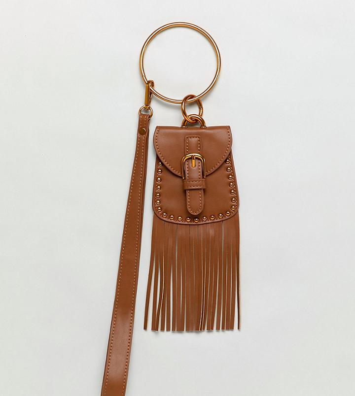 Sacred Hawk Mini Bag With Tassel - Tan