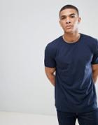 Asos Design Boxy Fit T-shirt In Navy - Navy