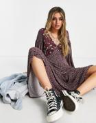 Free People Love Story Maxi Dress In Winter Mixed Floral-red