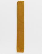 Twisted Tailor Knitted Tie In Mustard - Brown