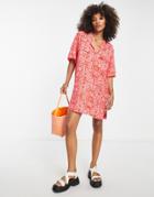 Asos Design Bowling Shirt Dress In Bright Bandana Print-multi