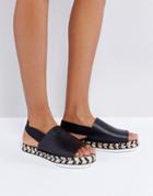Monki Mono Espadrille Flatform Sandals - Black
