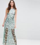 Asos Tall Palm Print City Maxi Dress - Multi