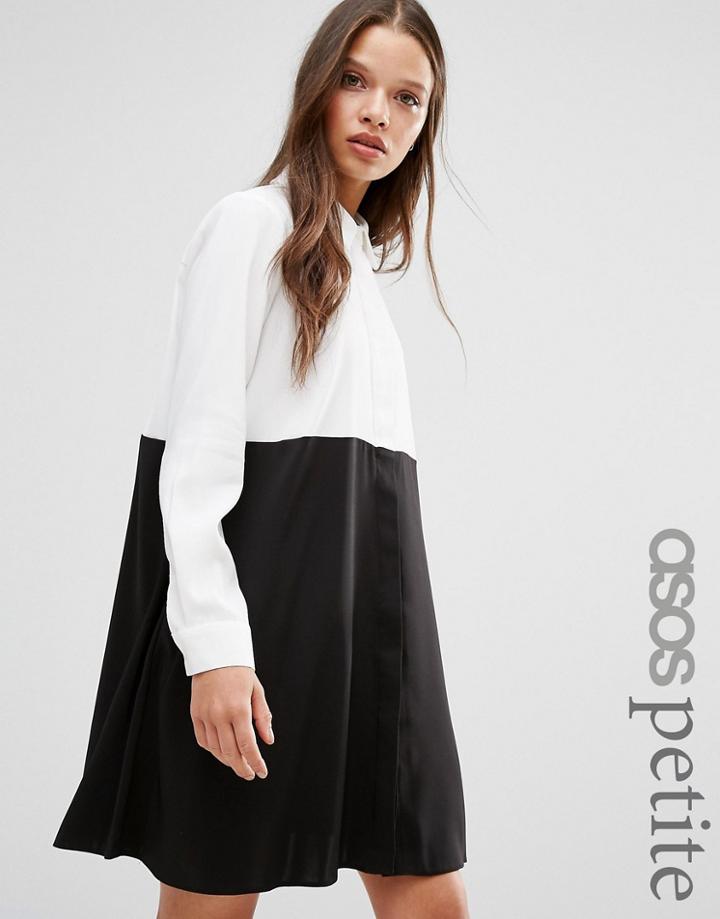 Asos Petite Color Block Shirt Dress - Multi