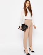 Asos Luxe Slim Pant With Split Detail - Camel