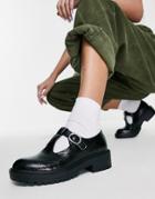 Topshop Leonard T-bar Shoes In Black