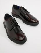 Silver Street High Shine Derby Shoes In Burgundy - Red