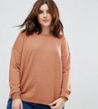 Brave Soul Plus Rony Dip Back Sweater - Beige