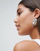Asos Petal Chandelier Earrings - Clear