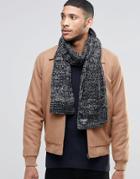 Threadbare Scarf In Black Marl - Black