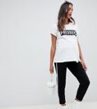 Asos Design Maternity Tapered Pants With Contrast Bind - Black