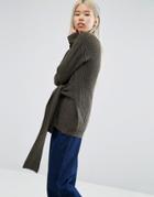 Asos Sweater With Knot Detail - Green