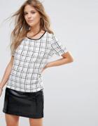 Bellfield Nola Grid Check Top - White