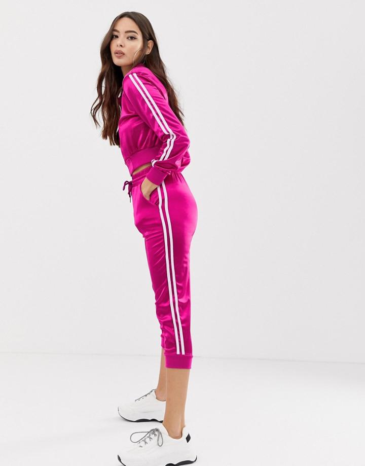 Club L Satin Joggers - Pink