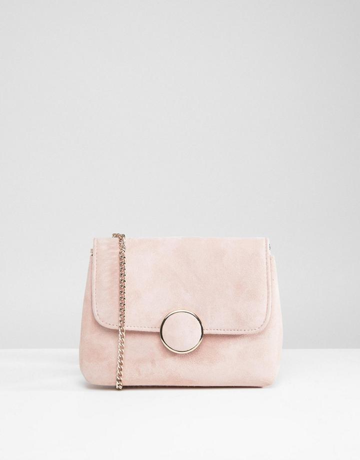 Dune Occasion Suede Cross Body Bag With Chain Strap - Pink