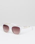 Christian La Croix Square Sunglasses In Cream - White