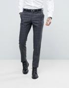 Ben Sherman Slim Fit Suit Pants In Gray Overcheck - Gray