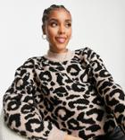Urban Bliss Maternity Balloon Sleeve Sweater In Leopard-brown