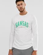 Asos Design Organic Cotton Long Sleeve T-shirt With City Print - White