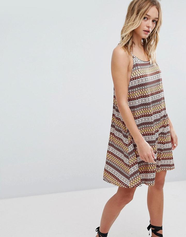 Oeuvre Stripe Swing Dress - Orange