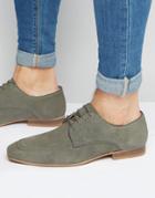 Asos Derby Shoes In Gray Suede With Natural Sole - Gray