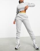 Hiit Slim Fit Sweatpants In Ice Heather-white