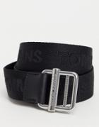 Tommy Jeans Woven Belt With Logo In Black