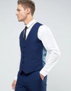 Burton Menswear Slim Vest In Navy - Navy
