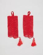 Asos Delicate Lace Cuff Tassle Details - Red