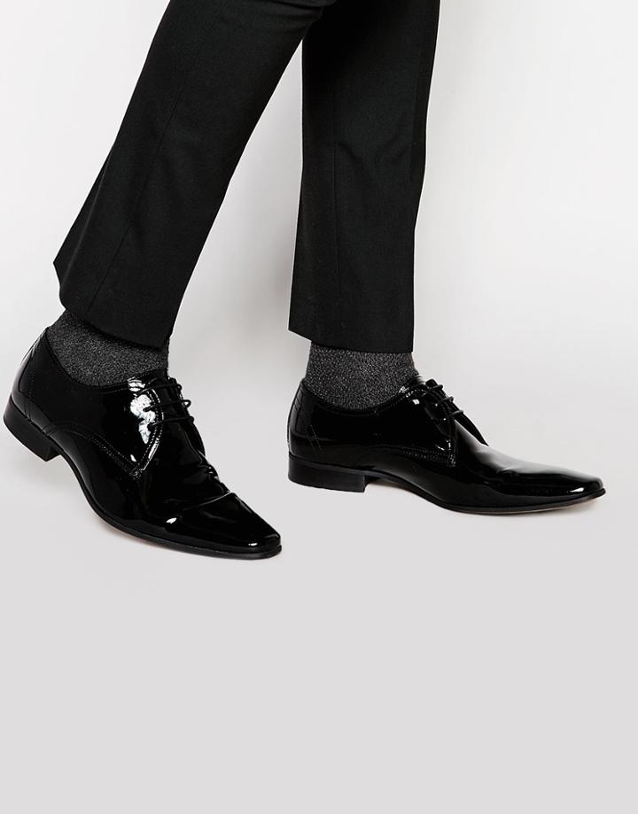 Kurt Geiger Anton Patent Derby Shoes - Black