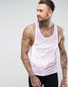 Asos Tank With Extreme Racer Back In Pastel Purple Velour With Binding - Purple