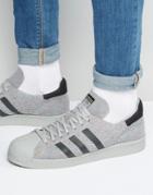 Adidas Orignals Superstar 80's Primeknit Sneakers In Gray S75843 - Gray
