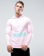 Asos Muscle Hoodie With Print In Pink - Pink