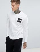 The North Face Fine Long Sleeve Top Box Logo In White - White