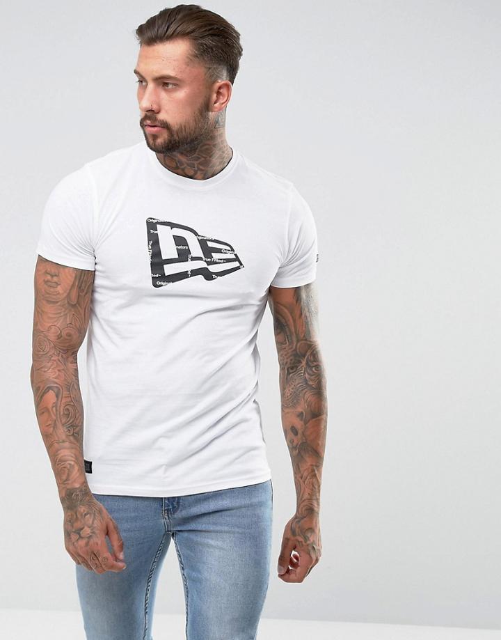 New Era Originators T-shirt With Flag Logo In White - White