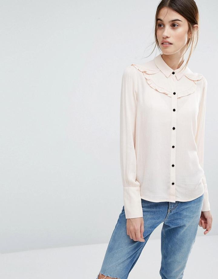 Vero Moda Ruffle Detail Shirt - Cream