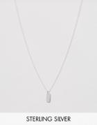 Asos Sterling Silver Tag Necklace - Silver