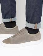 Hugo By Hugo Boss Toe Cap Suede Sneakers - Gray