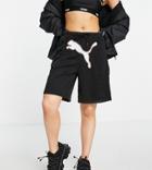 Puma X Dua Lipa Boxer Shorts In Black With Large Print