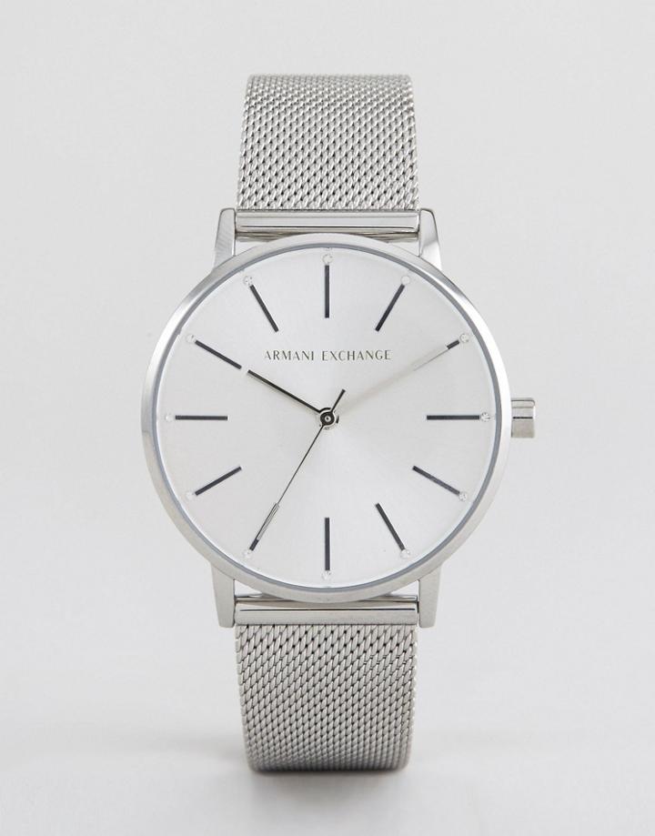 Armani Exchange Ax5535 Mesh Watch In Silver - Silver