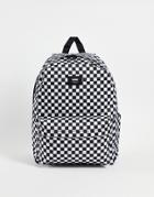 Vans Old Skool Check Backpack In White/black