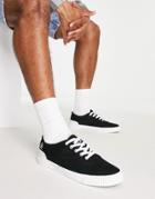 Original Penguin Lace Up Canvas Sneakers In Black