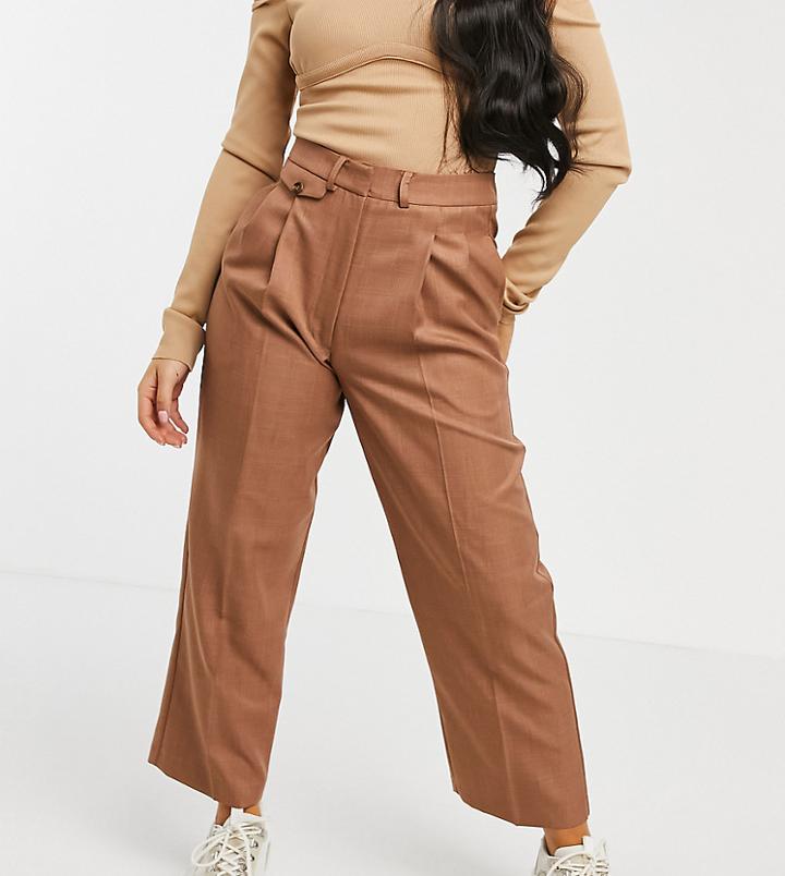 Asos Design Petite Ultimate Mom Pants-brown