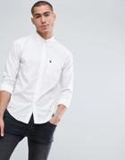 Abercrombie & Fitch Core Poplin Shirt Slim Fit Icon Logo In White - White